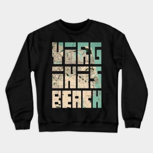 Virginia Beach, USA City Map - Vintage Crewneck Sweatshirt